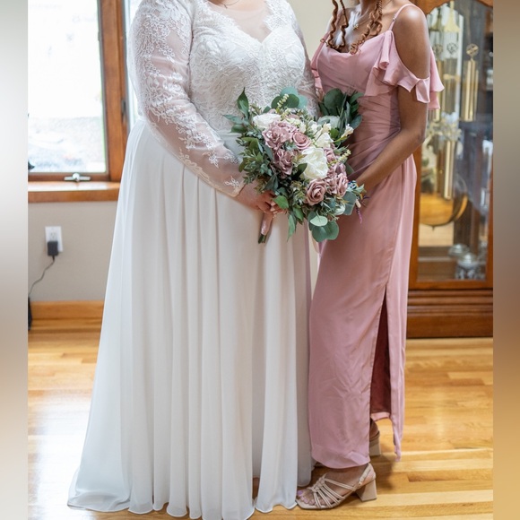 Azazie Emeralda Dusty Rose Bridesmaid Dress - Picture 10 of 11